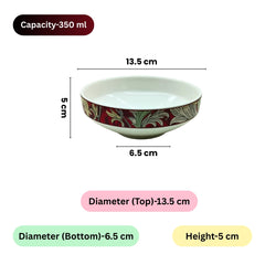 Lemon Tree HJ1008 Ceramic Fine Porcelain Set of 2 Snack Serving Bowls – 5.5 Inch Elegant Bowls with High-Quality Decal Prints