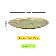 Lemon Tree Golden Pearl Glass Platter | 27cm Round Flat Serving Plate with Glossy Pearl Finish – Elegant Dining & Gifting