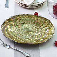 Lemon Tree Golden Pearl Finish Oval Boat-Shaped Deep Glass Platter | Elegant Serving Dish for Snacks & Desserts