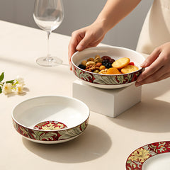 Lemon Tree HJ1008 Ceramic Fine Porcelain Set of 2 Snack Serving Bowls – 5.5 Inch Elegant Bowls with High-Quality Decal Prints